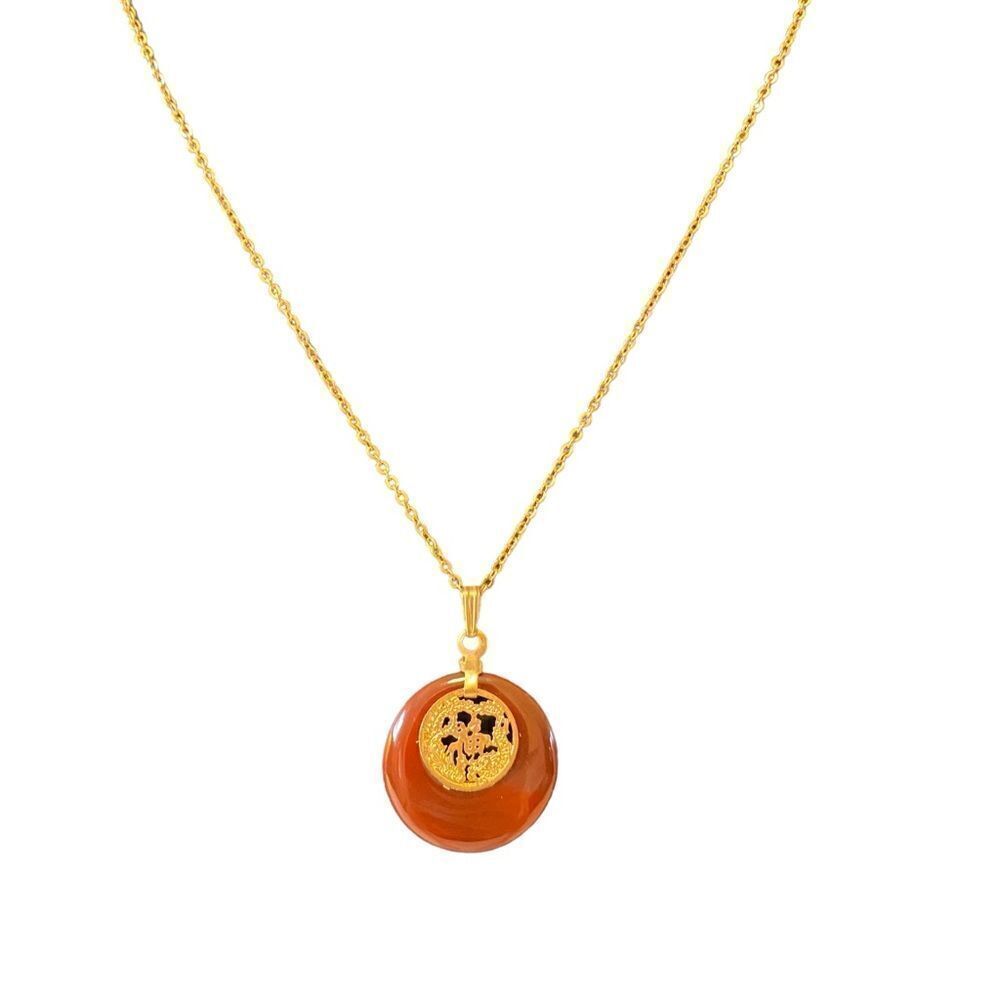 Delicate Looking Vintage Pendant on Shimmering Gold Tone Chain. - Picture 6 of 7